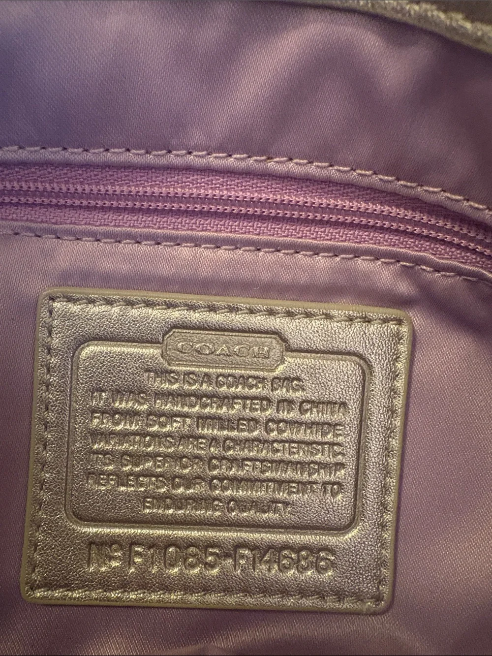 Coach Gray Leather Hand Bag Purse